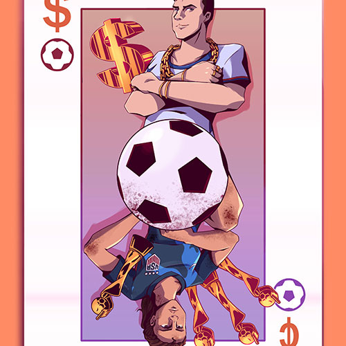 "Social Stratification: Gender and Soccer" illustration by Alejandra Rico