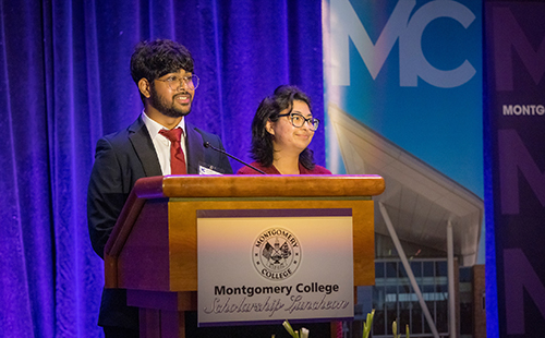 MC student foundation board members Swechchha Shrestha and Kethaka Yattogoda served as the event’s emcees.